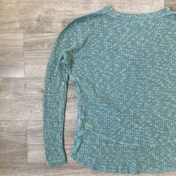 Free People Ocean Air Hacci Tunic Knit Sweater Top Seafoam Moss Small - Picture 13 of 14